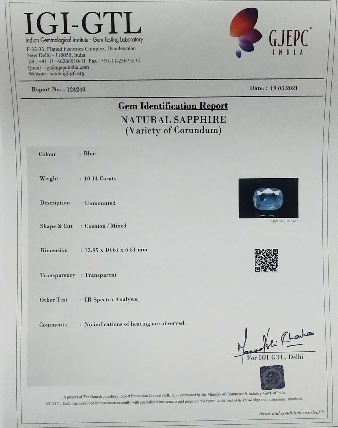 Blue Sapphire 10.14 Ct. 5 BSP6185 4 Blue Sapphire 10.14 Ct.