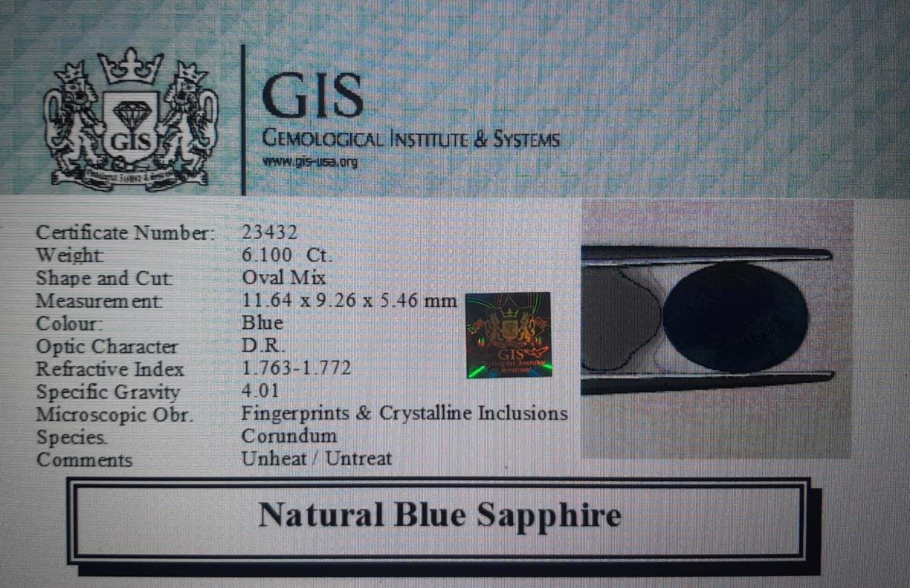 BSP6322 4 Blue Sapphire 6.1 Ct.