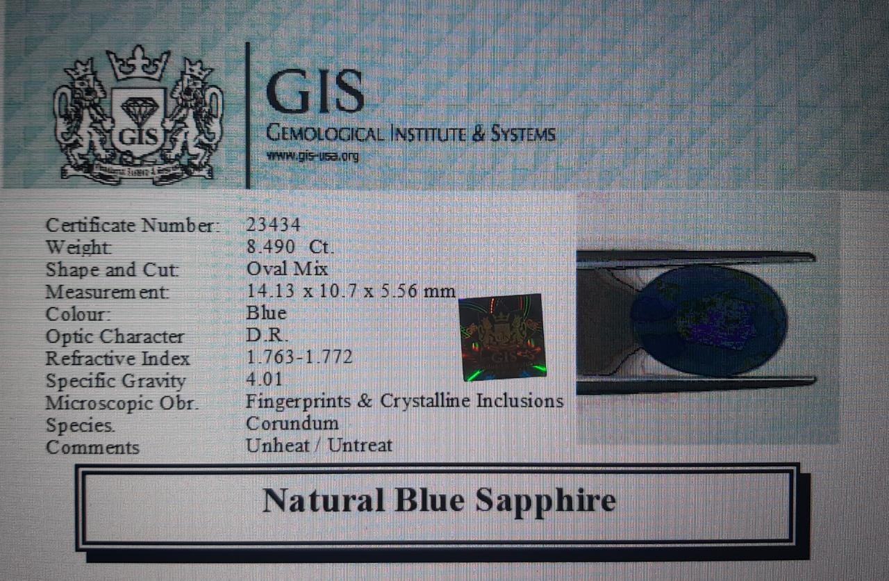 BSP6324 4 Blue Sapphire 8.49 Ct.