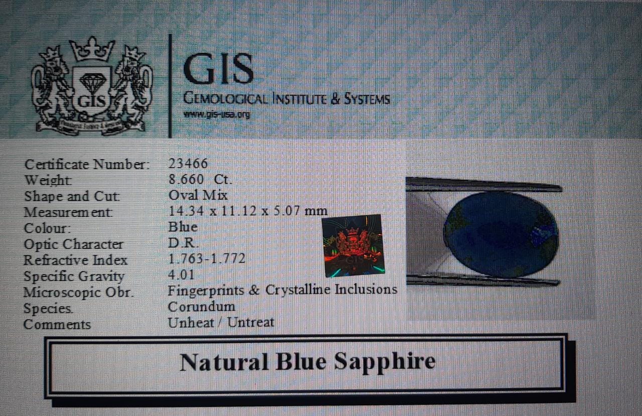 BSP6356 4 Blue Sapphire 8.66 Ct.