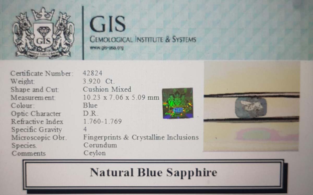 BSP6879 4 Blue Sapphire 3.92 Ct.