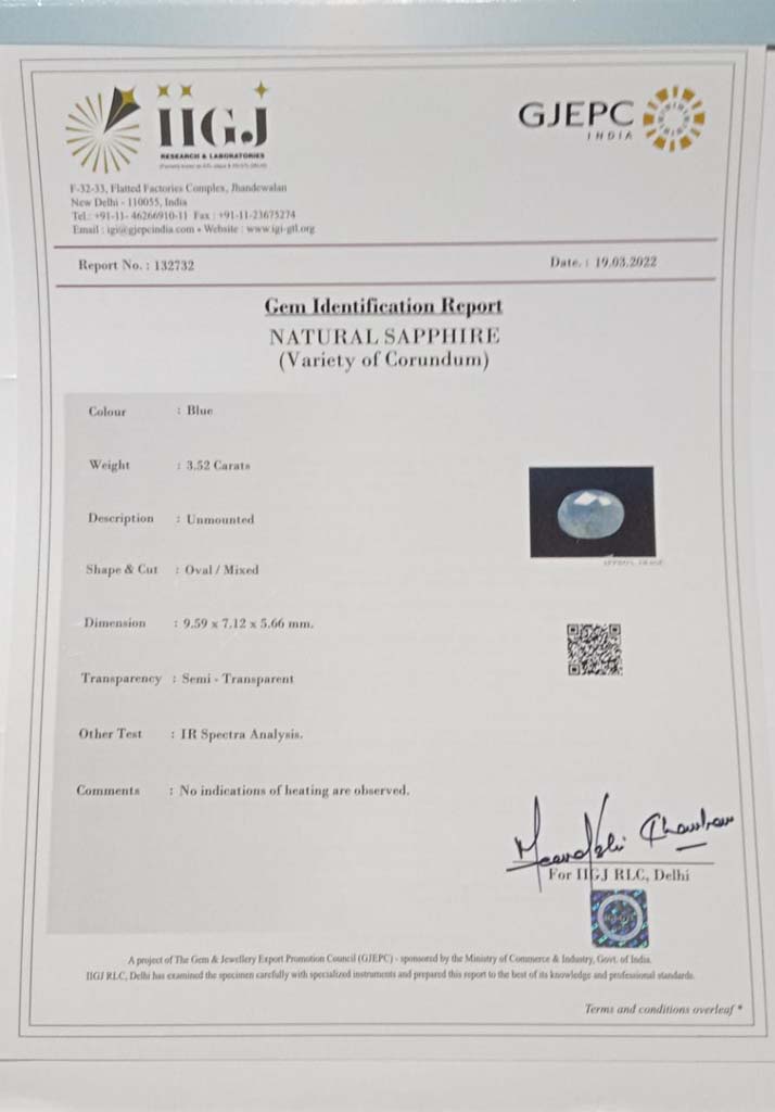 Blue Sapphire 3.52 Ct. 5 BSP6997 4 Blue Sapphire 3.52 Ct.