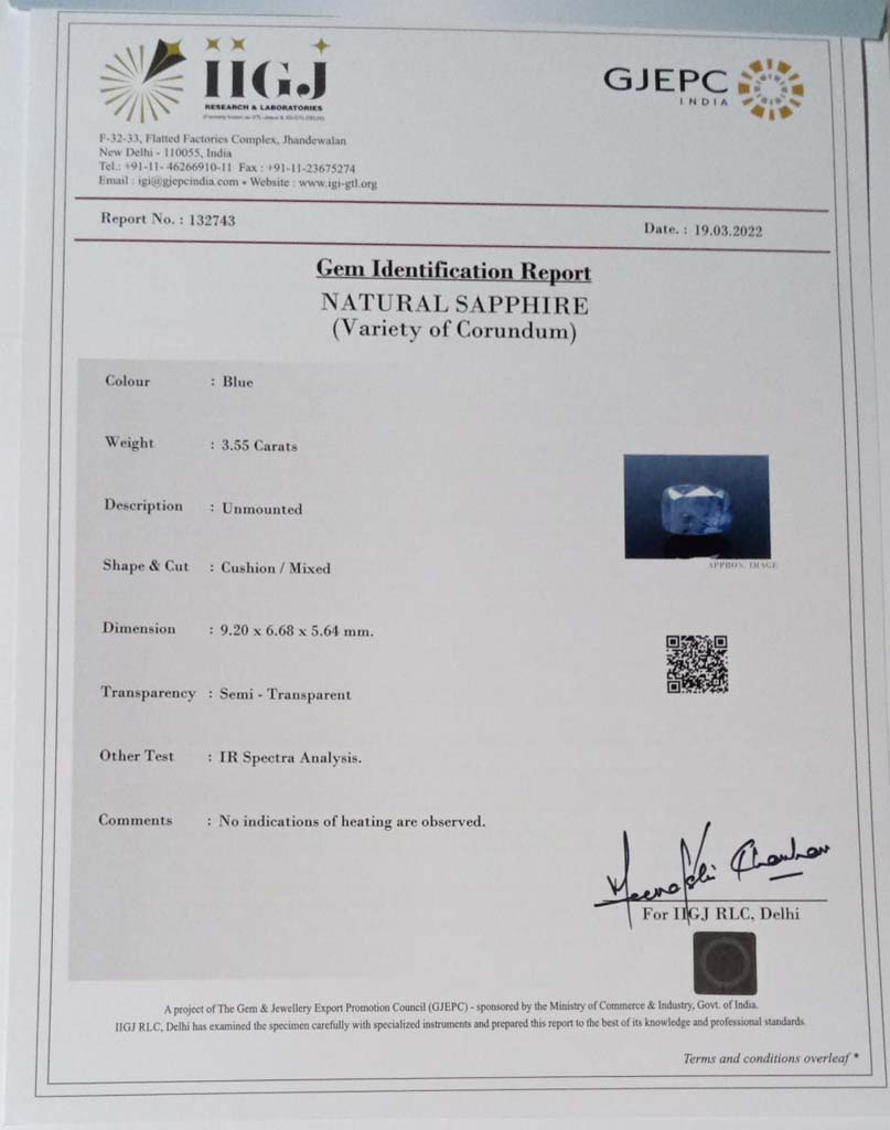 Blue Sapphire 3.55 Ct3 5 BSP7003 4 Blue Sapphire 3.55 Ct3