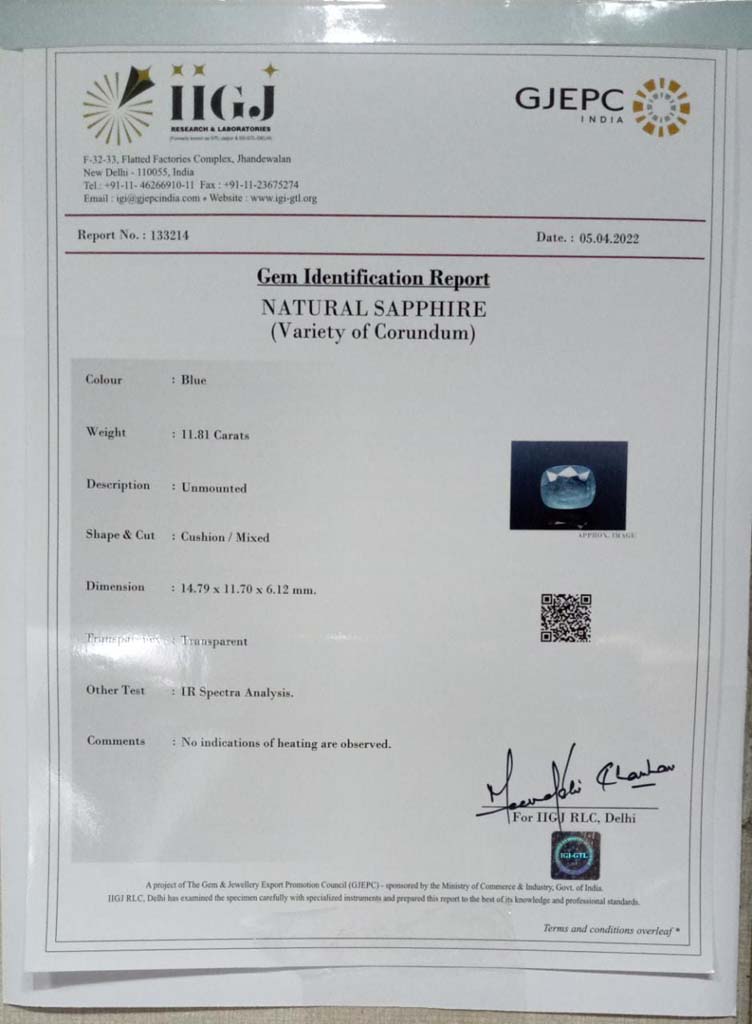 BSP7027 4 Blue Sapphire 11.81 Ct.