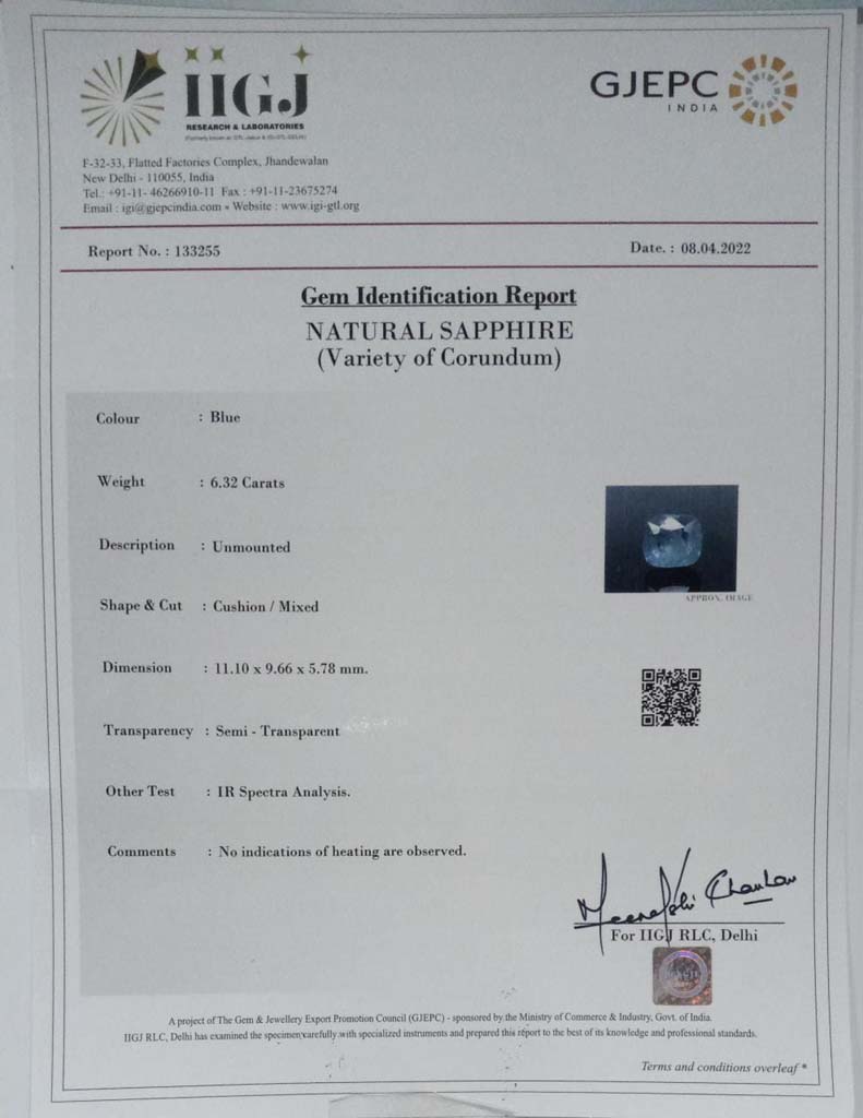 BSP7068 4 Blue Sapphire 6.32 Ct.