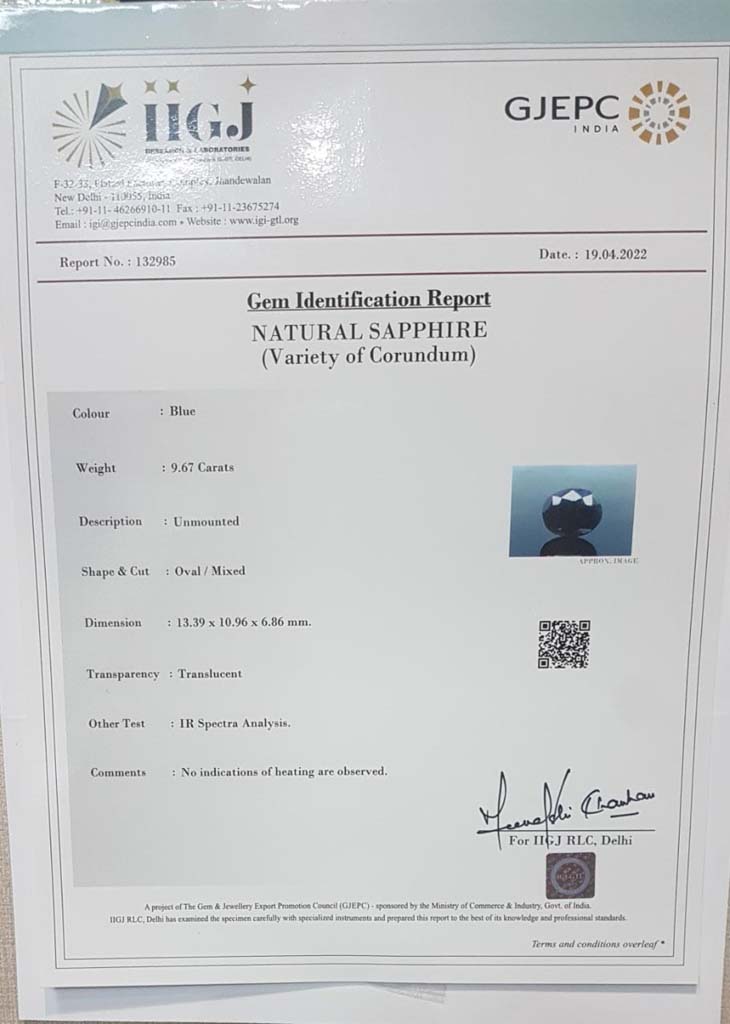 Blue Sapphire 9.67 Ct. 5 BSP7171 4 Blue Sapphire 9.67 Ct.