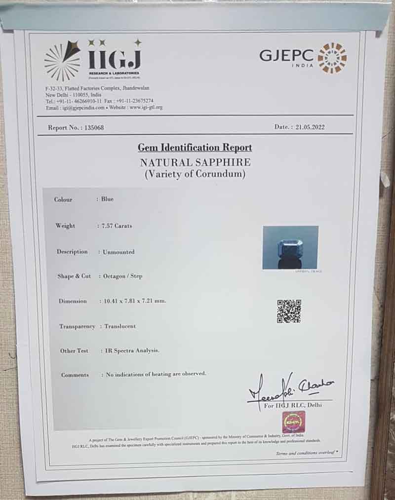 BSP7191 4 Blue Sapphire 7.57 Ct.