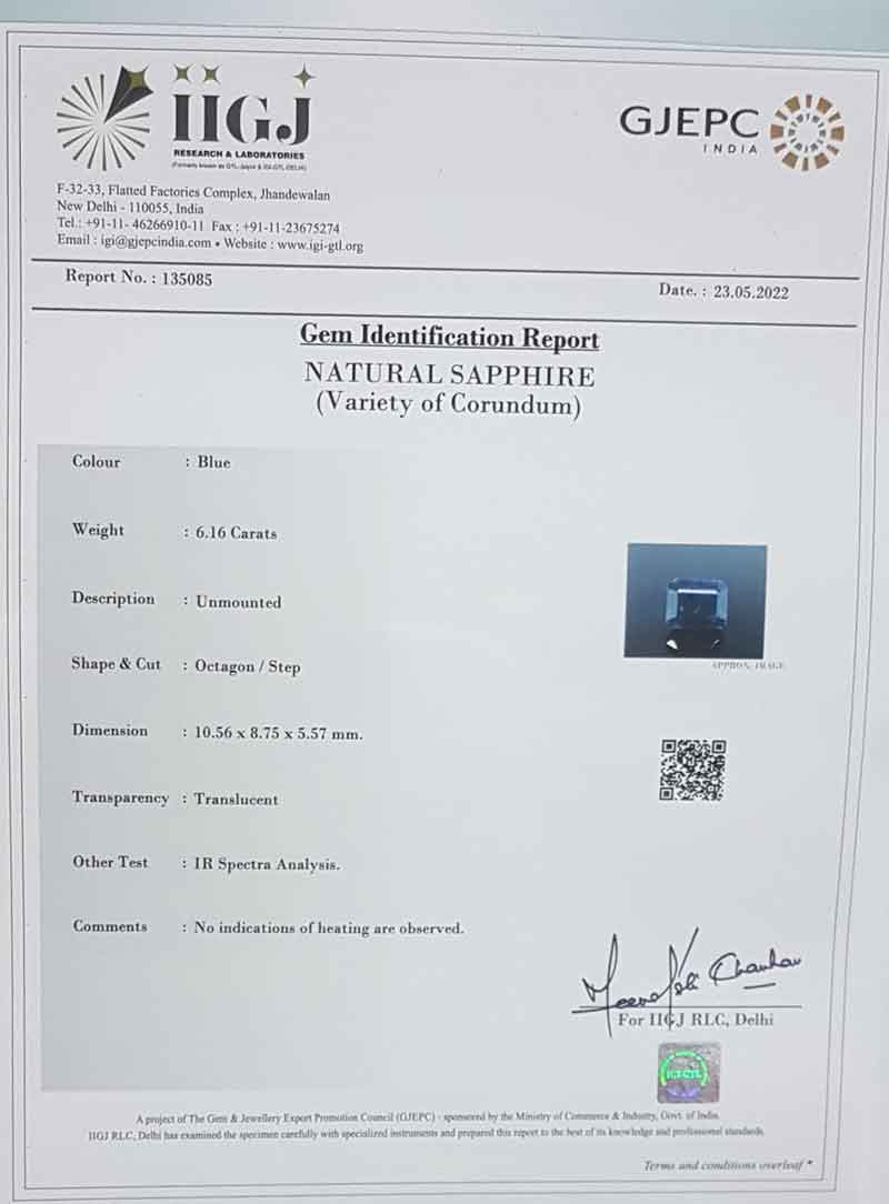 BSP7208 4 Blue Sapphire 6.16 Ct.