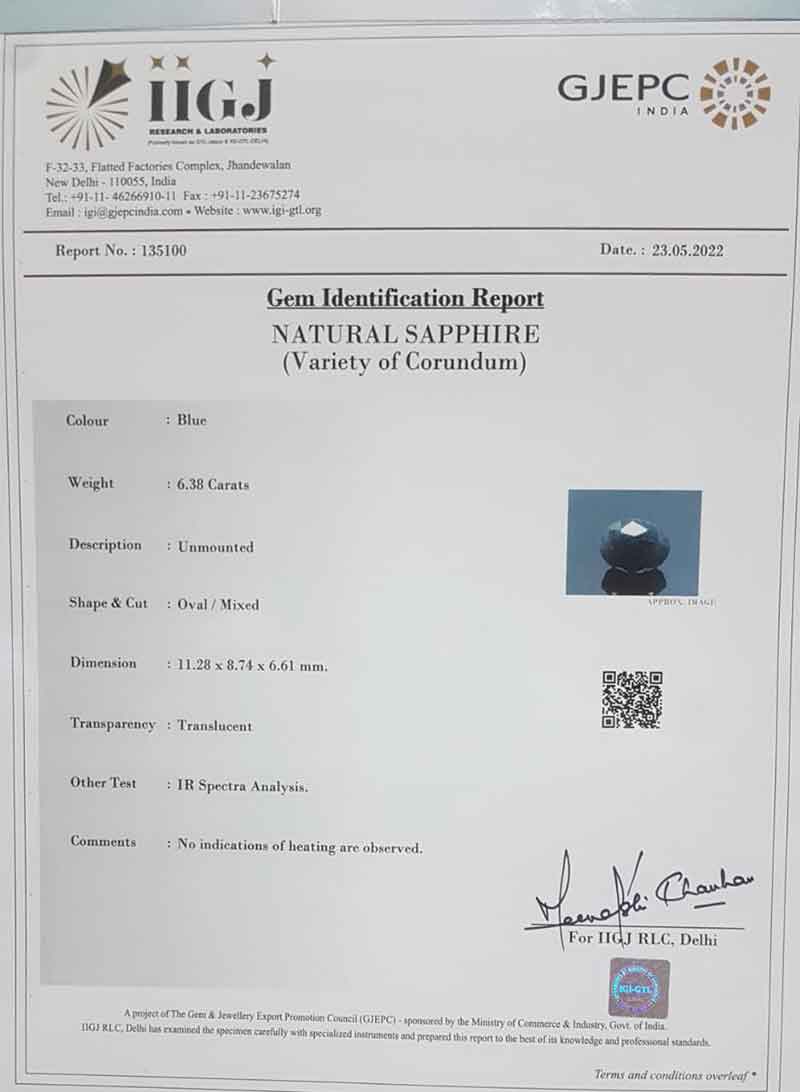BSP7223 4 Blue Sapphire 6.38 Ct.