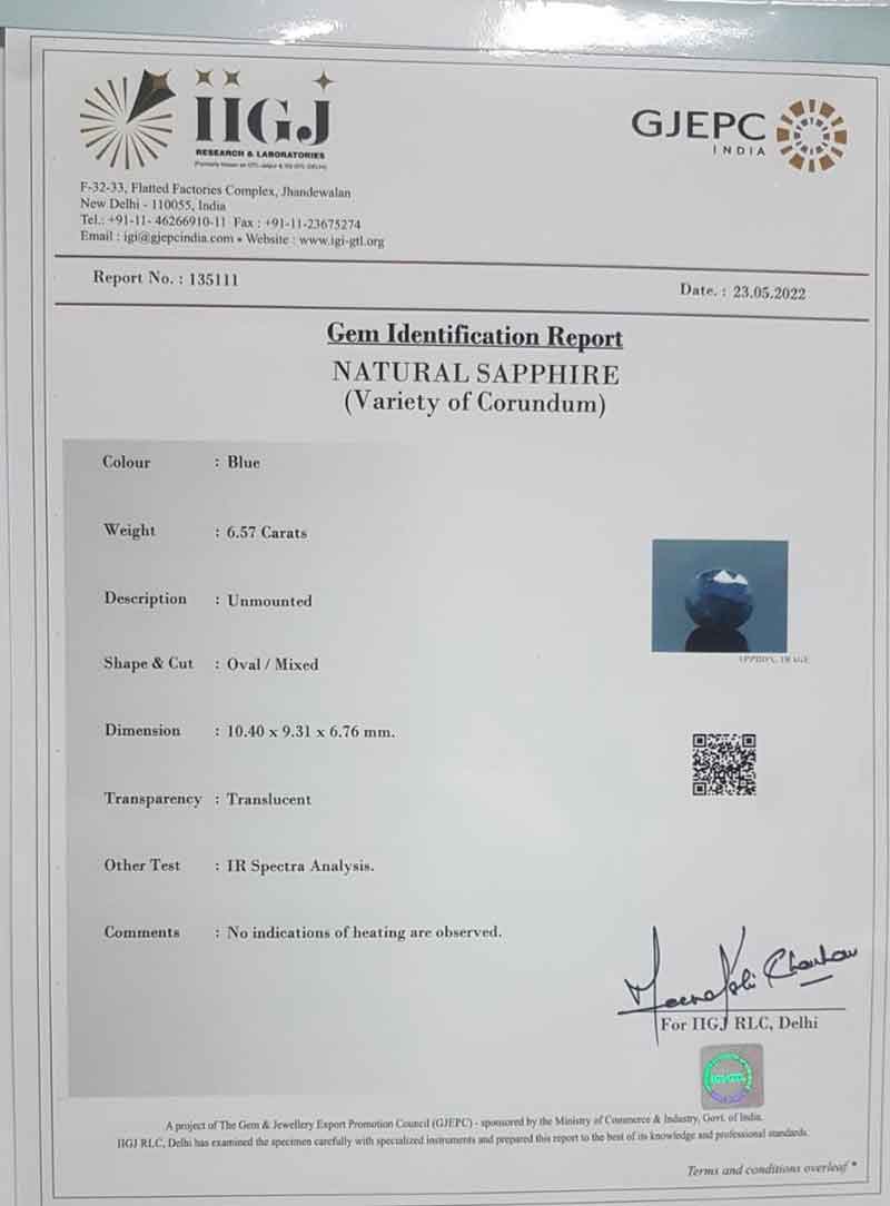 BSP7234 4 Blue Sapphire 6.57 Ct.