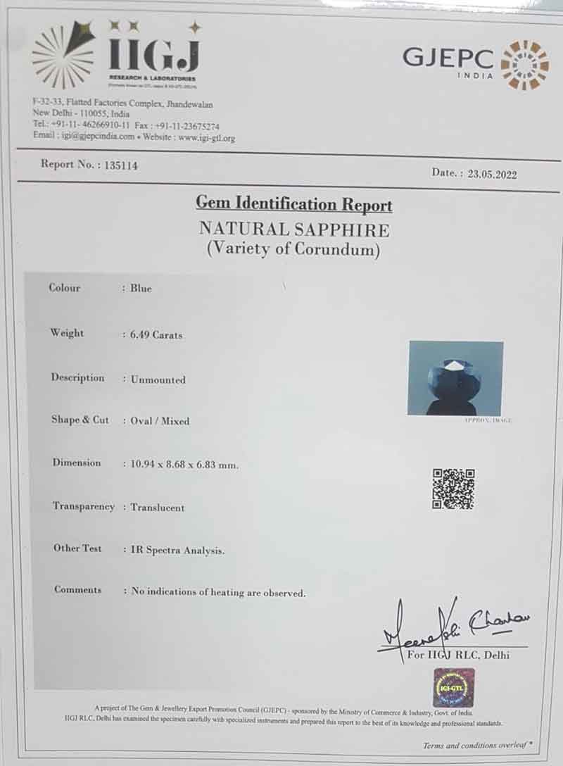 BSP7237 4 Blue Sapphire 6.49 Ct.