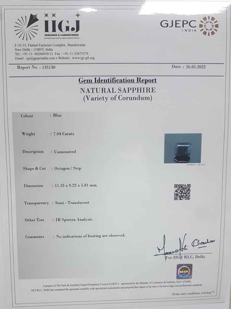 BSP7253 4 Blue Sapphire 7.04 Ct.