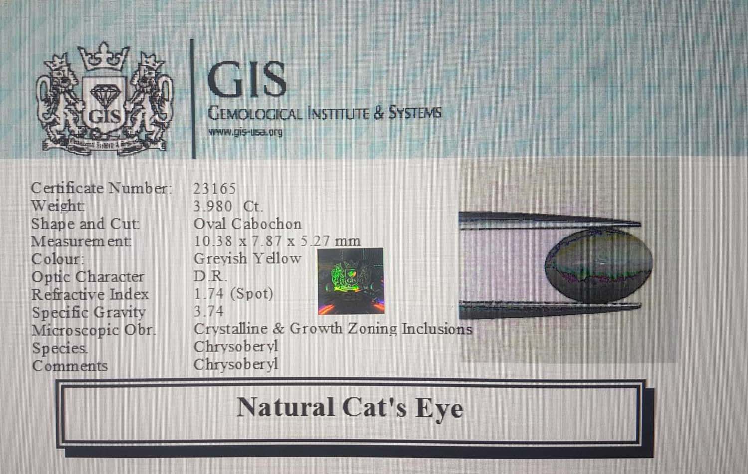 Cat's Eye 3.98 Ct.