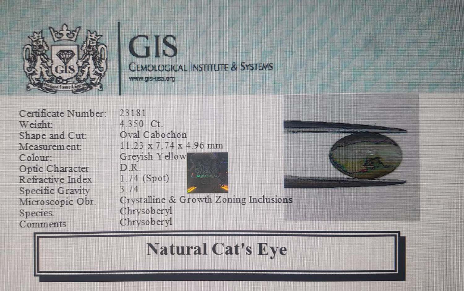 CCE38 4 Cat's Eye 4.35 Ct.