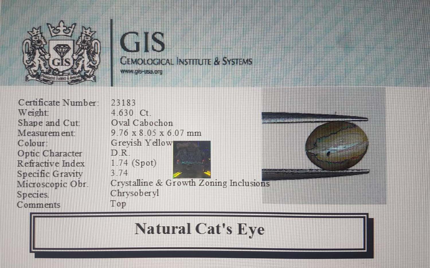 CCE40 4 Cat's Eye 4.63 Ct.