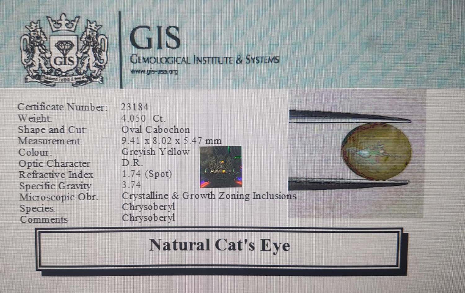 CCE41 4 Cat's Eye 4.05 Ct.