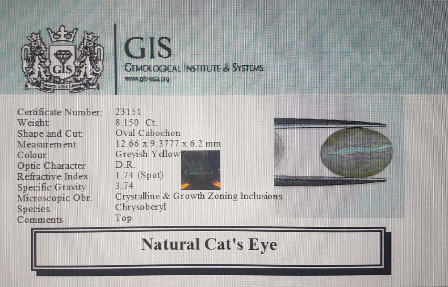CCE8 4 Cat's Eye 8.15 Ct.