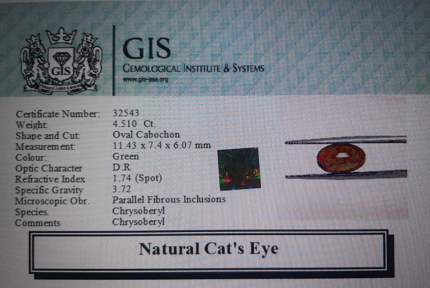 Cat's Eye 4.51 Ct.