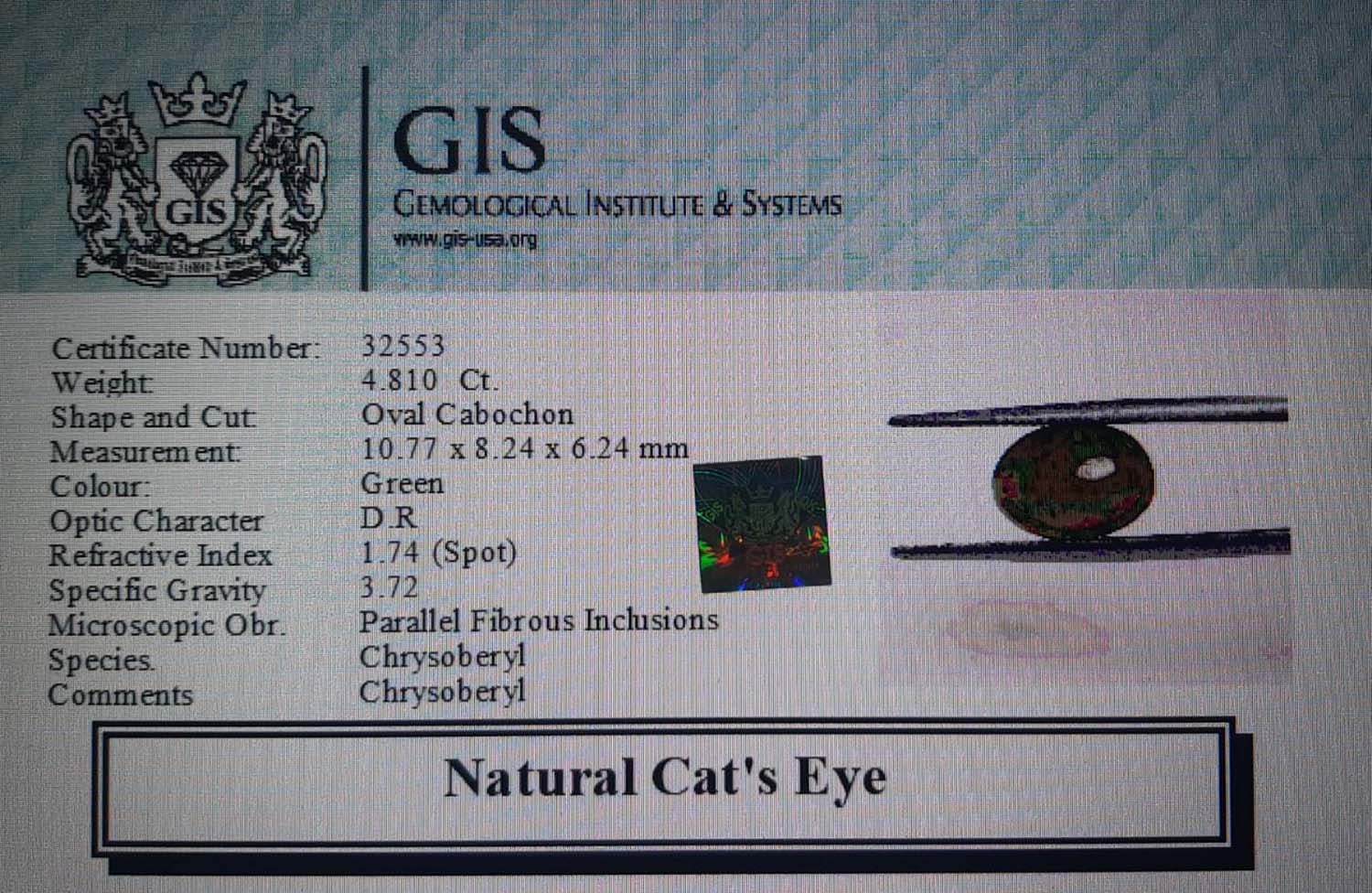Cat's Eye 4.81 Ct.