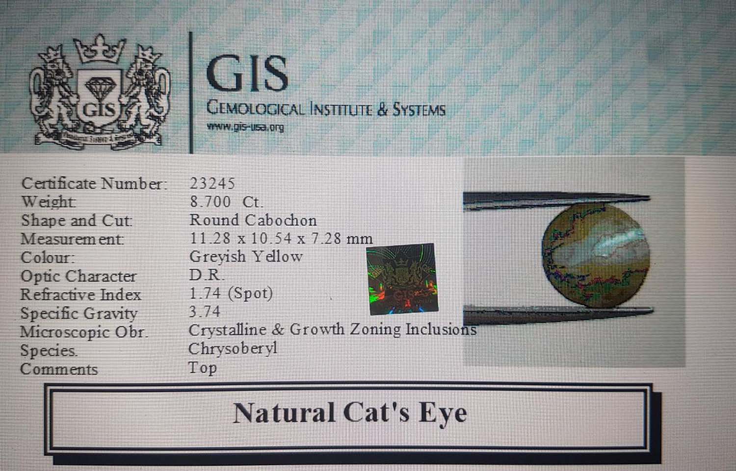 Cat's Eye 8.7 Ct.