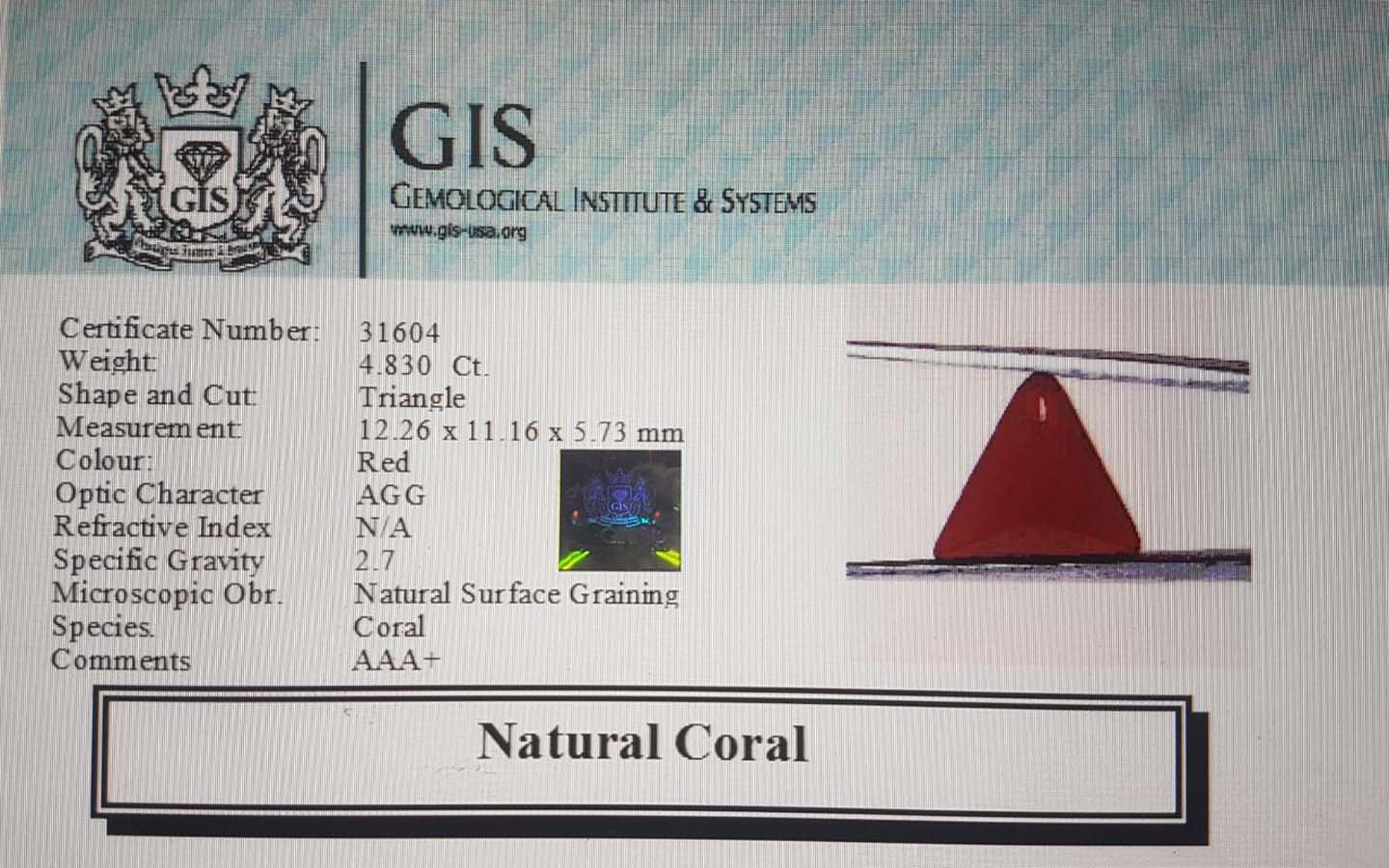 CRL2813 4 Coral 4.83 Ct.