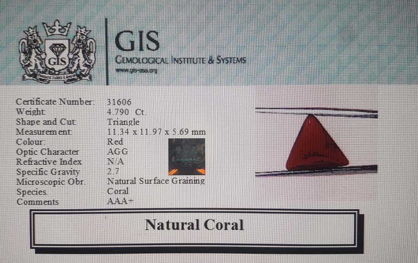 CRL2815 4 Coral 4.79 Ct.