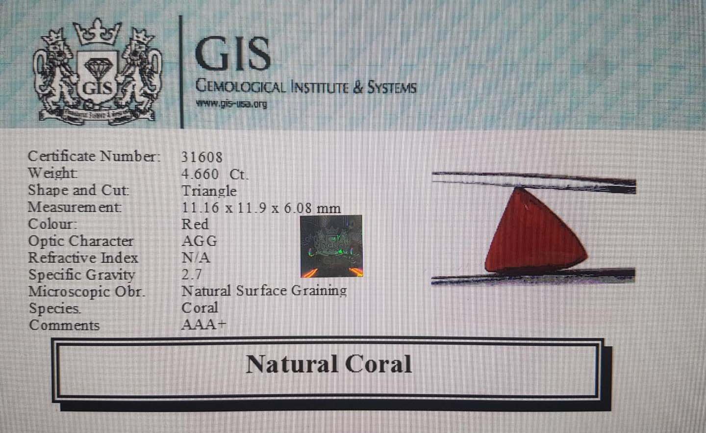 CRL2817 4 Coral 4.66 Ct.