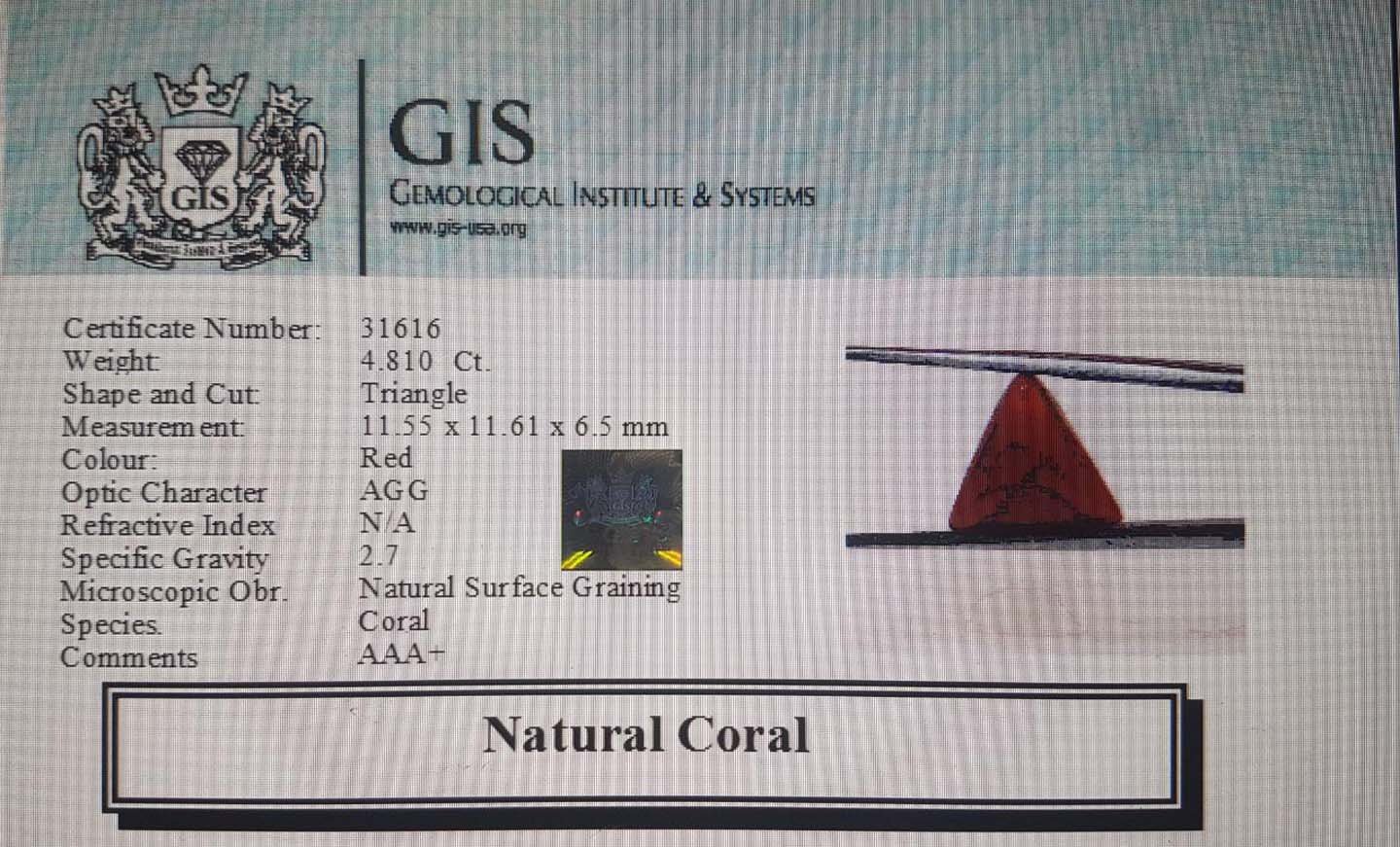 CRL2825 4 Coral 4.81 Ct.