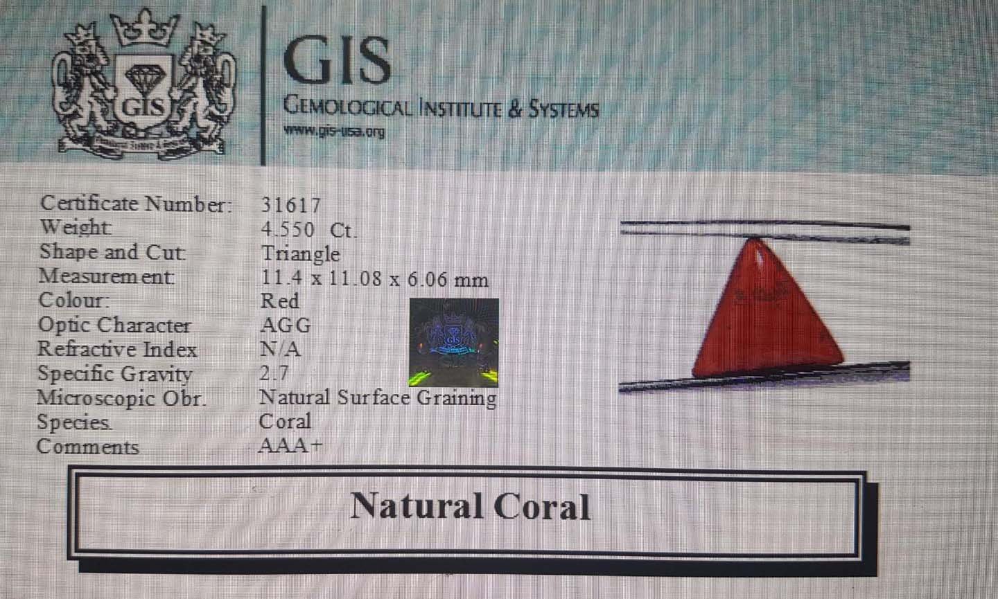CRL2826 4 Coral 4.55 Ct.