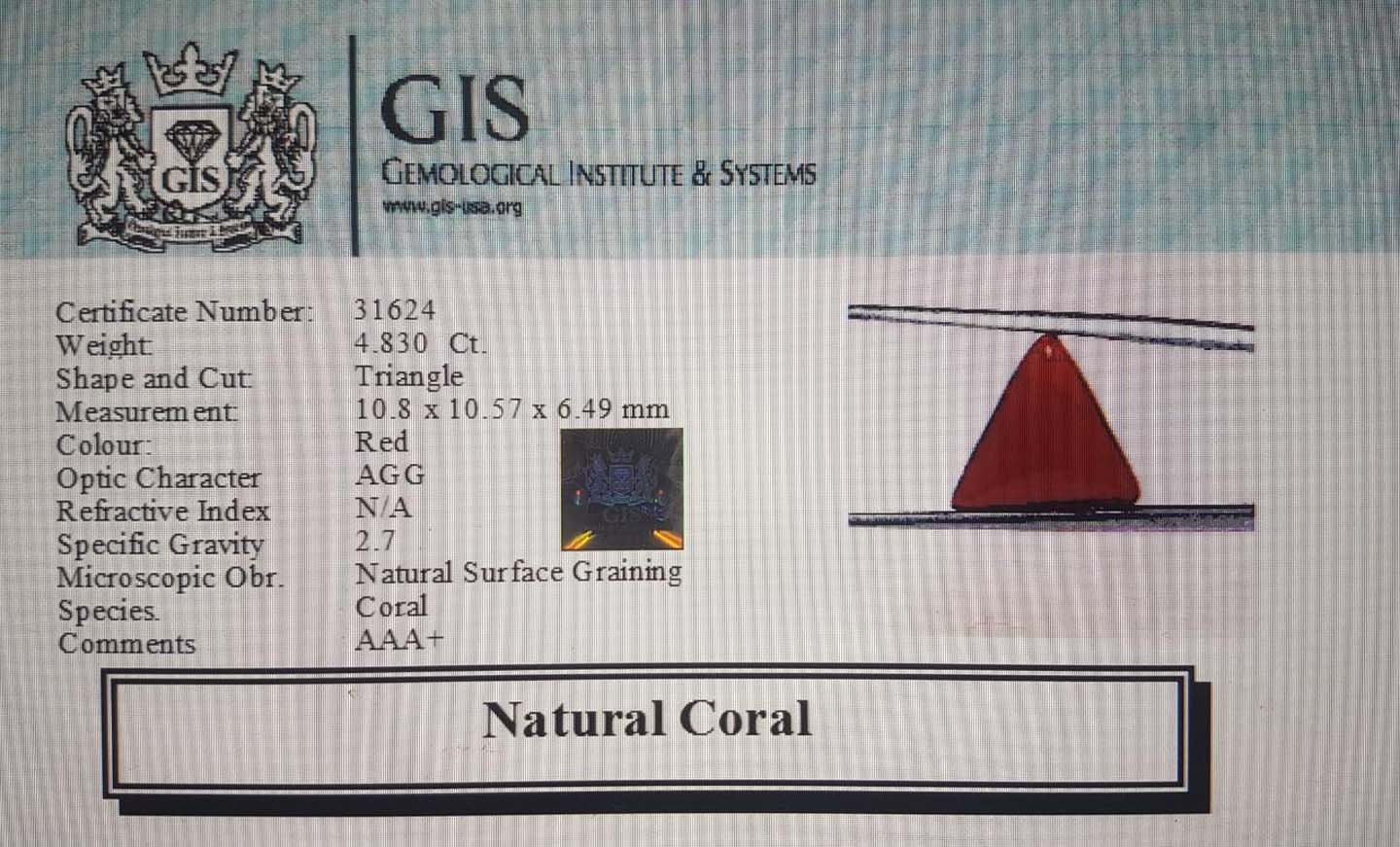 CRL2833 4 Coral 4.83 Ct.