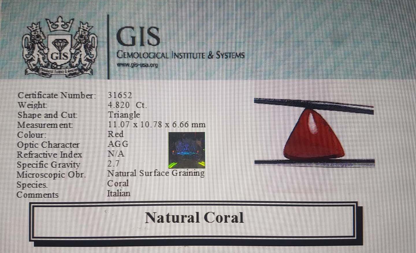 CRL2861 4 Coral 4.82 Ct.
