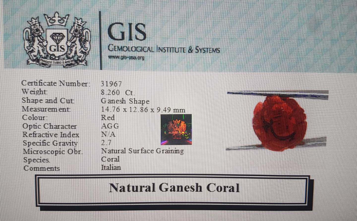 Ganesh Coral 8.26 Ct.