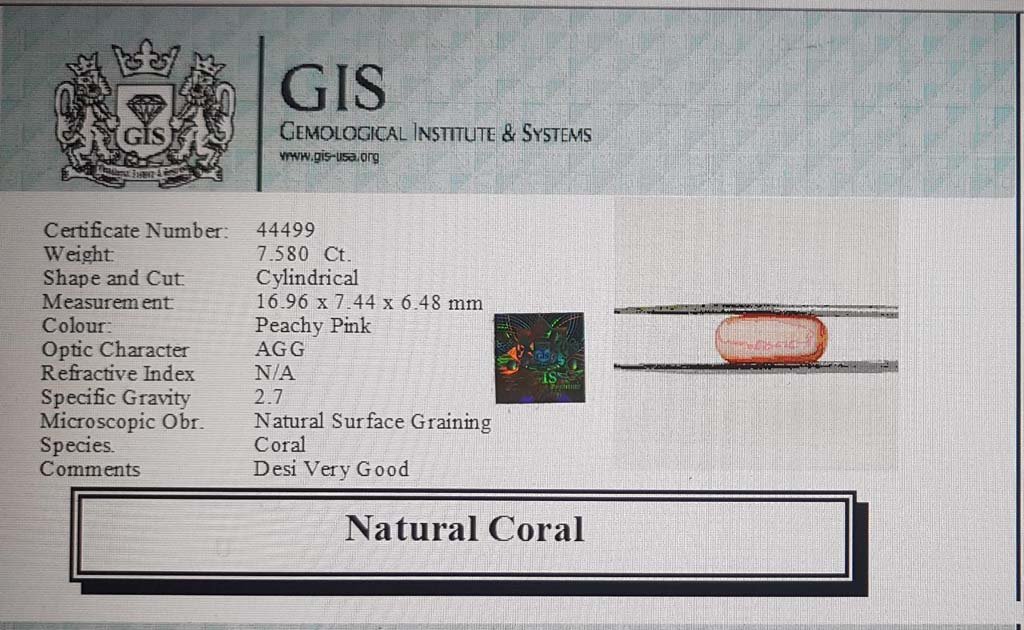 CRL3780 4 Coral 7.58 Ct.