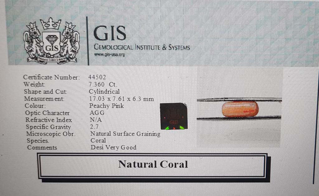 CRL3783 4 Coral 7.36 Ct.