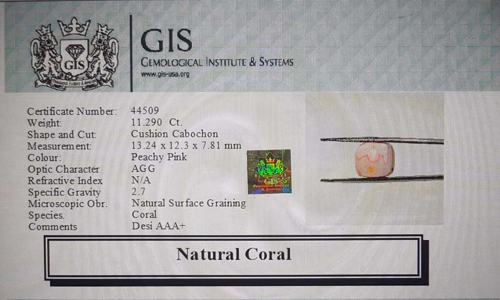 CRL3790 4 Coral 11.29 Ct.