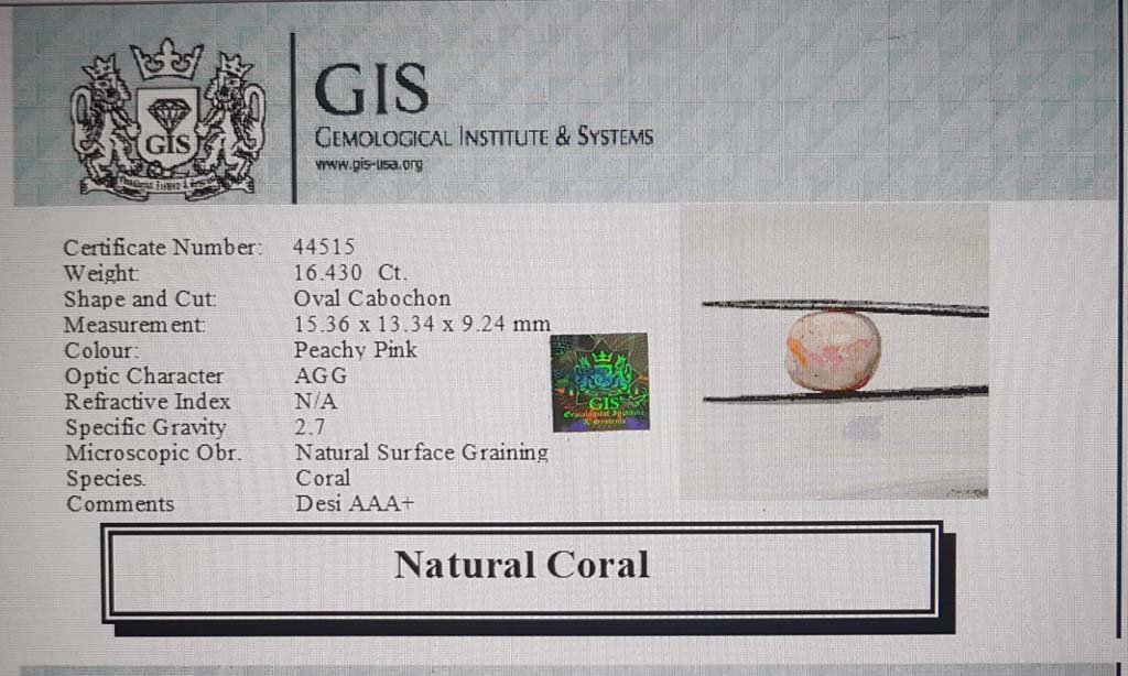 CRL3796 4 Coral 16.43 Ct.