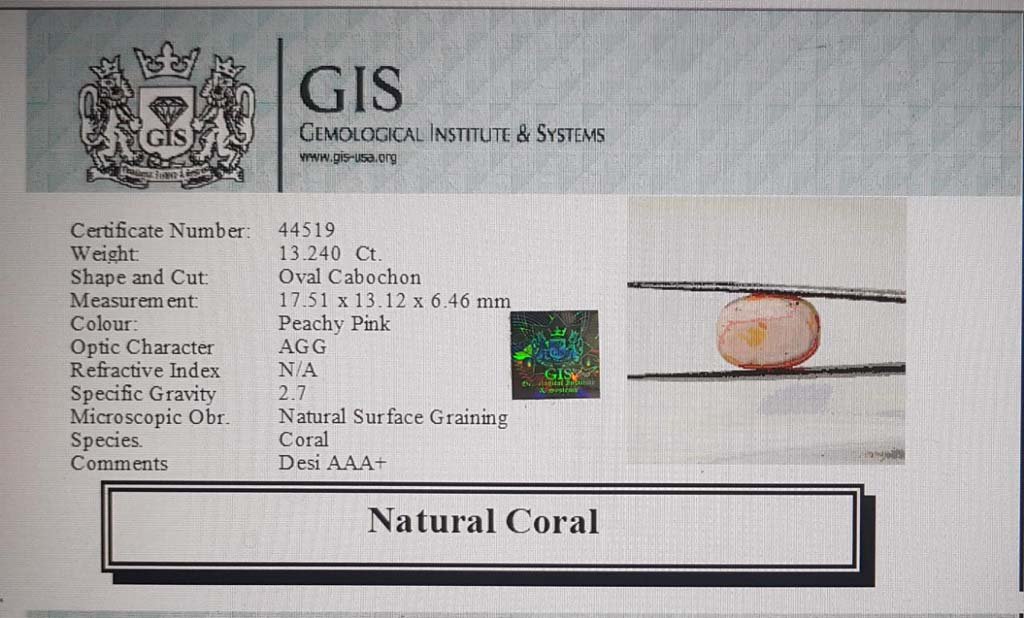 CRL3800 4 Coral 13.24 Ct.
