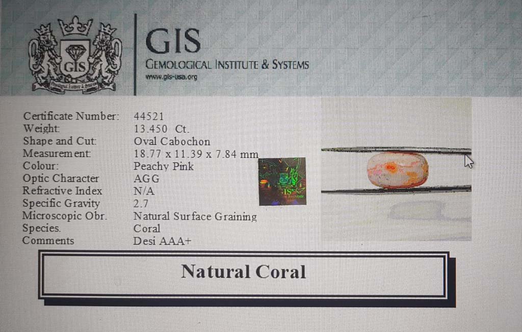 CRL3802 4 Coral 13.45 Ct.