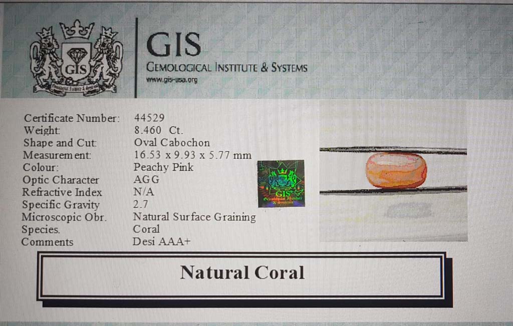 CRL3810 4 Coral 8.46 Ct.