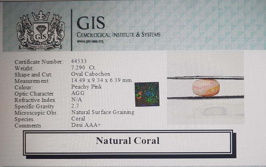 CRL3814 4 Coral 7.29 Ct.