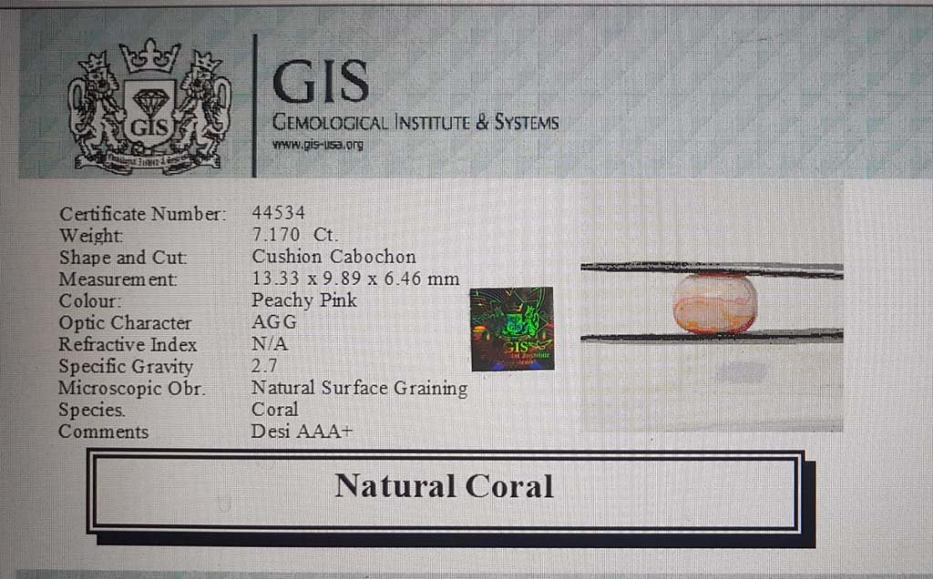 CRL3815 4 Coral 7.17 Ct.