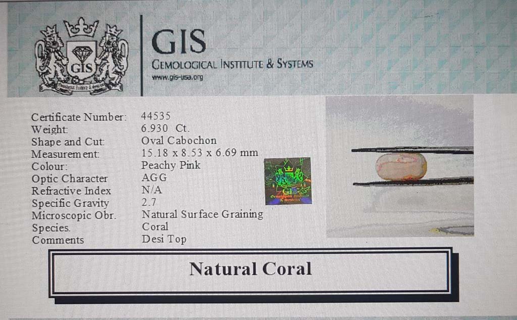 CRL3816 4 Coral 6.93 Ct.