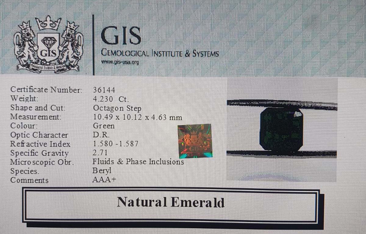 EMR10048 4 Emerald 4.23 Ct.