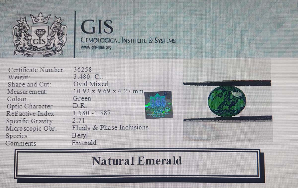 EMR10161 4 Emerald 3.48 Ct.
