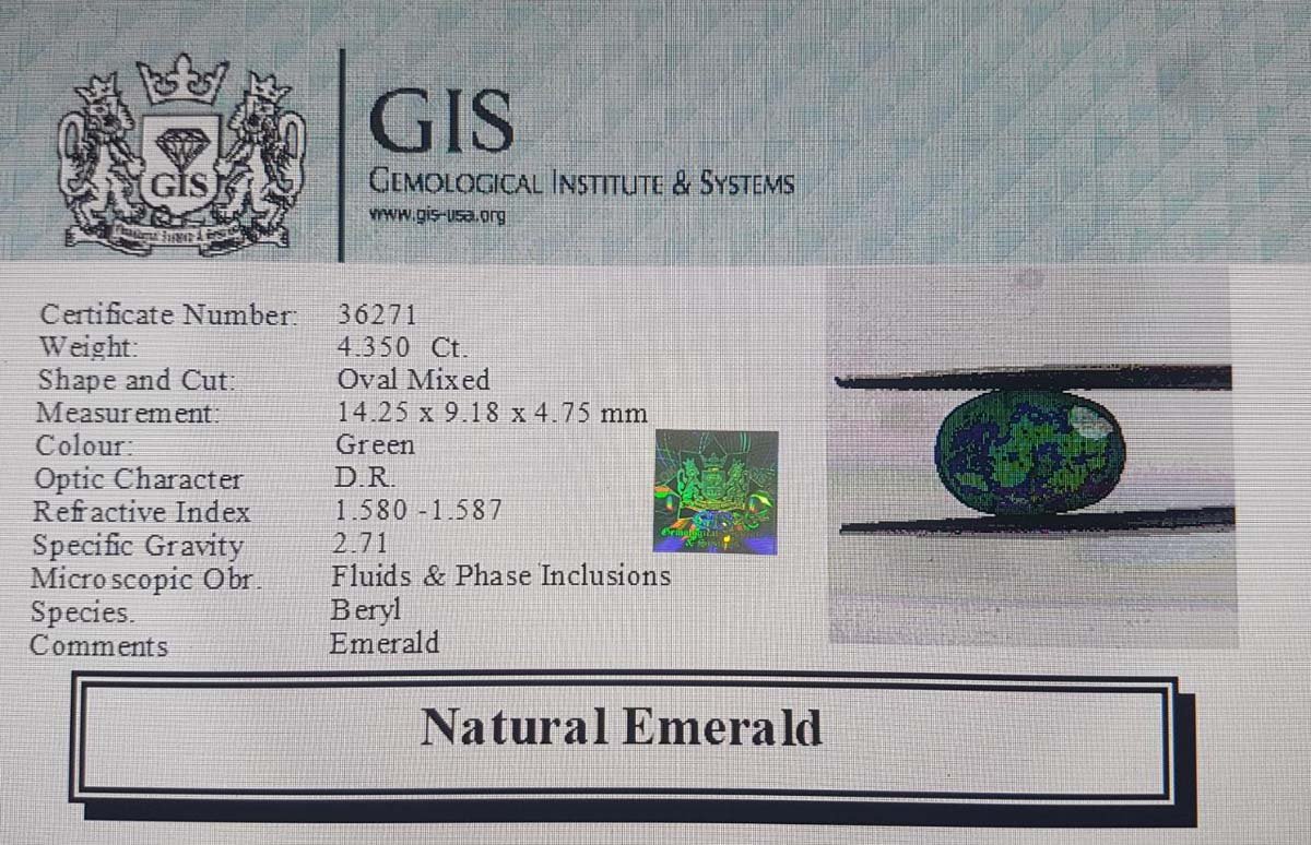 EMR10174 4 Emerald 4.35 Ct.