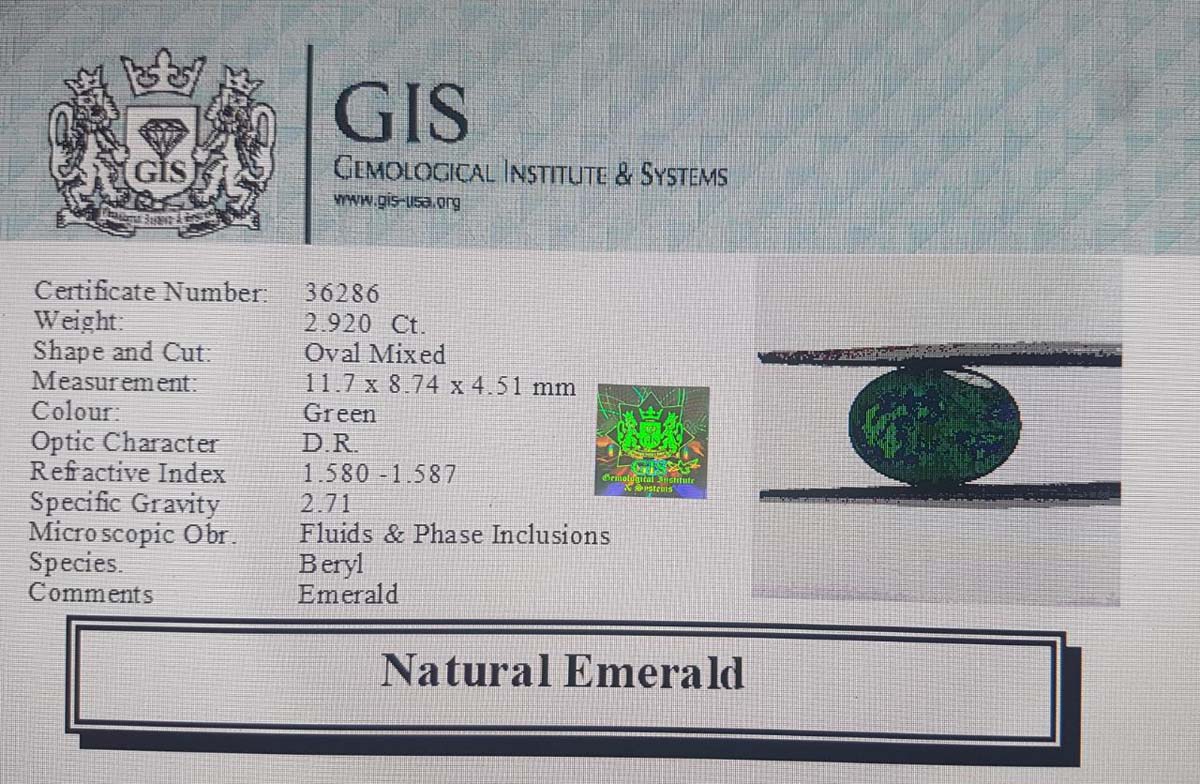 EMR10189 4 Emerald 2.92 Ct.