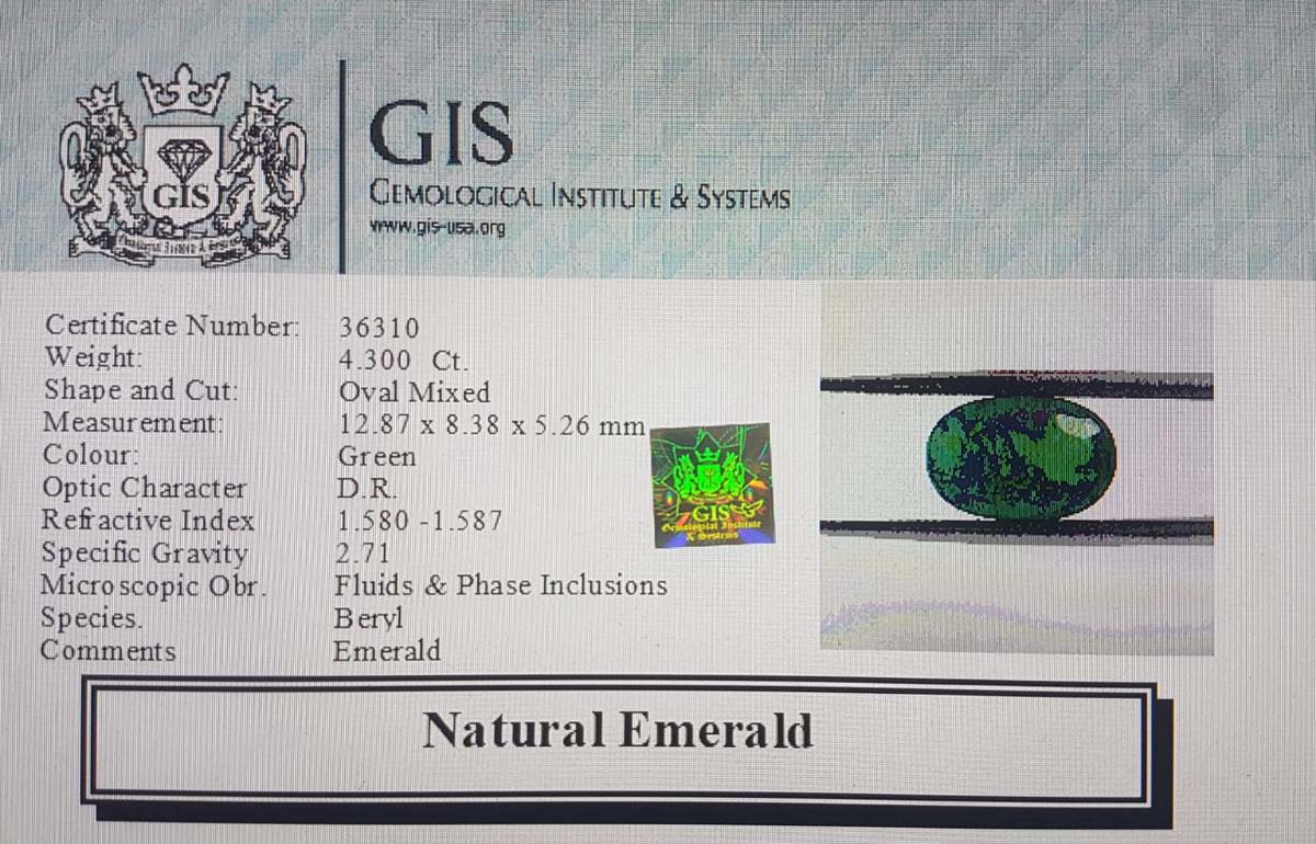 Emerald 4.3 Ct. 5 EMR10213 4 Emerald 4.3 Ct.