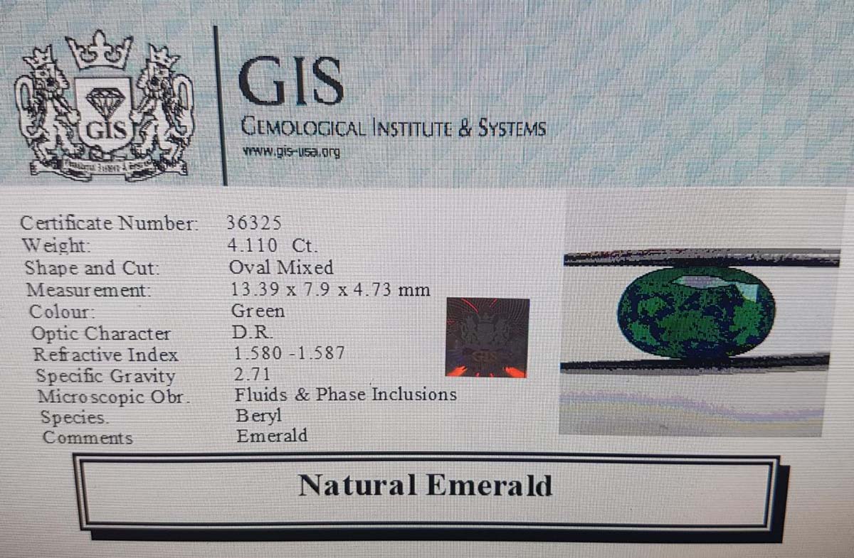 EMR10228 4 Emerald 4.11 Ct.