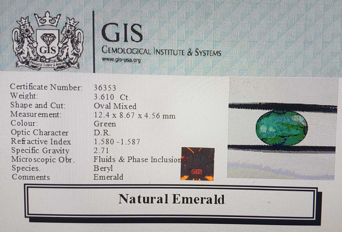 EMR10256 4 Emerald 3.61 Ct.