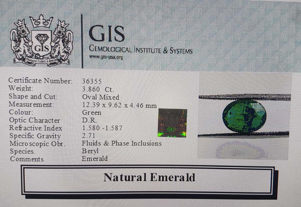EMR10258 4 Emerald 3.86 Ct.
